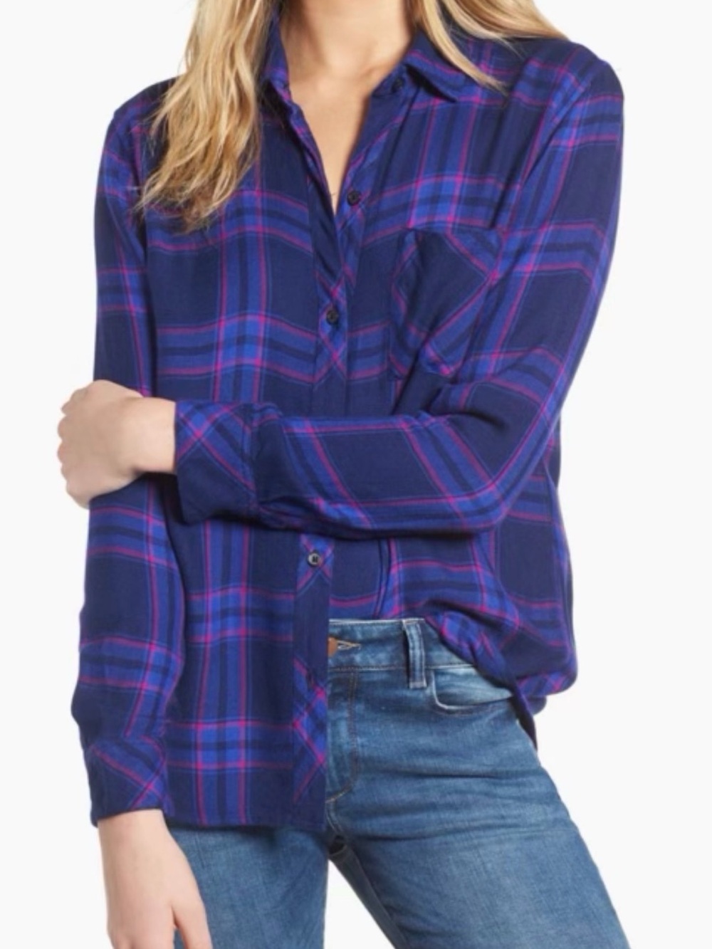 Rails Hunter Plaid Button Down Shirt in Midnight Ultraviolet Medium